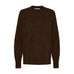 Brun Alina Yak Pullover fra Butterfly med rund hals, lange ærmer og ribkanter, set forfra