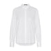 Hvid skjorte Bamboo Shirt fra Butterfly set forfra med skjortekrave, gemte knapper og lange ærmer