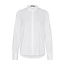 Hvid skjorte Bamboo Shirt fra Butterfly set forfra med skjortekrave, gemte knapper og lange ærmer