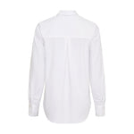 Hvid Bamboo Shirt skjorte set bagfra med bærestykke, læg midt bagpå og manchetter med knapper
