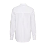 Hvid Bamboo Shirt skjorte set bagfra med bærestykke, læg midt bagpå og manchetter med knapper
