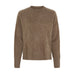 Beige Emilia Yak Pullover fra Butterfly i børstet yak med rund hals og ribkanter, set forfra