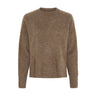 Beige Emilia Yak Pullover fra Butterfly i børstet yak med rund hals og ribkanter, set forfra
