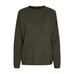 Grøn meleret pullover fra Butterfly med rund hals, lange ærmer og rullede kanter, set forfra