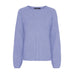 Mia Cashmere Pullover fra Butterfly i meleret lilla med rund hals og raglanærmer, set forfra