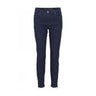 Mørkeblå Magic Fit bukser fra Cero i denim med slim snit, lommer foran og lynlås ved anklerne, set forfra