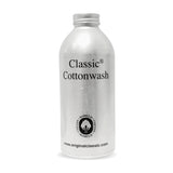 Classic Cottonwash vaskemiddel til bomuld i sølvfarvet flaske med skruelåg, set forfra
