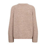 Brun strik Aelle LS Knit fra Co'Couture bagfra med ribstrik og raglanærmer