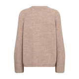 Brun strik Aelle LS Knit fra Co'Couture bagfra med ribstrik og raglanærmer
