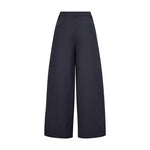 Navy barrel bukser fra Co'Couture set bagfra med to lommer bagpå og vide ben