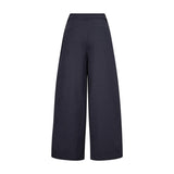 Navy barrel bukser fra Co'Couture set bagfra med to lommer bagpå og vide ben