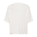 Hvid Ivre Flower Tee t-shirt fra Co'Couture set bagfra med glat ryg og nedfaldne skuldre