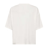 Hvid Ivre Flower Tee t-shirt fra Co'Couture set bagfra med glat ryg og nedfaldne skuldre