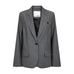 Grå blazer Jacky fra Co'Couture forfra med spidse revers, én knap og lommer med klap