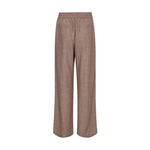 Brune stribede wide leg bukser fra Co'Couture med elastik i taljen, set bagfra