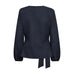 Navy bluse fra Co'Couture set bagfra med kort lynlås i nakken og bindebånd
