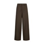 Brune wide leg bukser fra Co'Couture set forfra på hvid baggrund