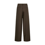 Brune wide leg bukser set bagfra med to lommer bag