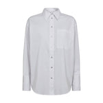 Hvid skjorte Poppy Cuff Shirt fra Co'Couture forfra med skjortekrave, knapper foran, brystlomme og lange manchetter