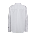 Hvid skjorte Poppy Cuff Shirt fra Co'Couture bagfra med læg på ryggen, afrundet bund og manchetter med knap