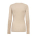 Rigo O-Neck Blouse i Walnut fra Co'Couture, lysebrun meleret langærmet bluse set bagfra