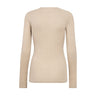 Rigo O-Neck Blouse i Walnut fra Co'Couture, lysebrun meleret langærmet bluse set bagfra