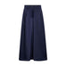 Navy wide leg bukser fra Co'Couture med læg, knap og lynlås set forfra