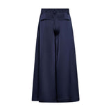Navy wide leg bukser fra Co'Couture set bagfra med to lommer og elastik i linningen