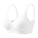 Hvid BH FlexiComfort V2 fra Femifemme set skråt forfra med V-udskæring og justerbare stropper