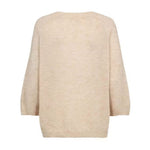 Amelia Sweater fra Gossia i beige Kit Melange strik set bagfra
