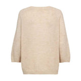 Amelia Sweater fra Gossia i beige Kit Melange strik set bagfra