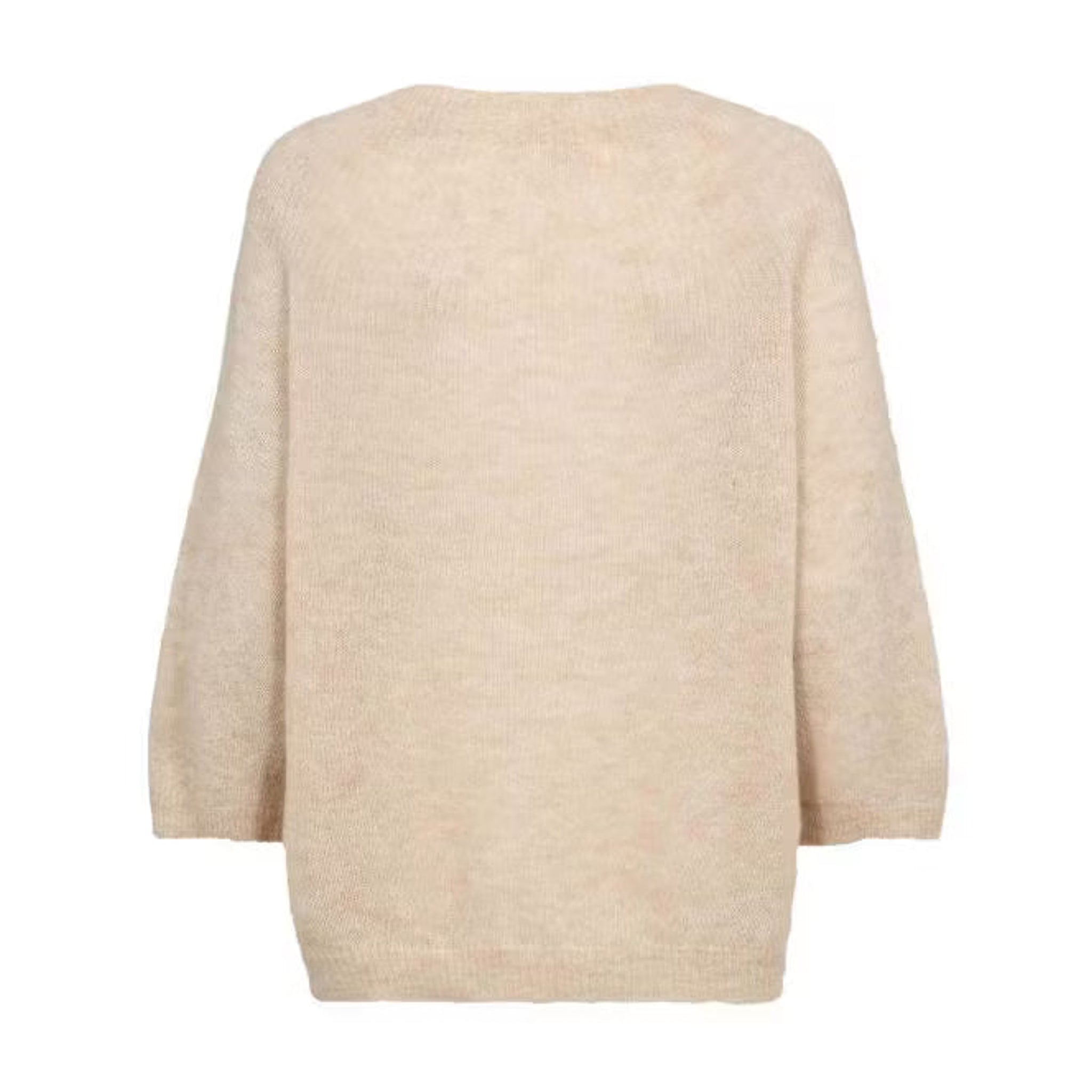 Amelia Sweater fra Gossia i beige Kit Melange strik set bagfra
