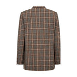 Brun ternet blazer fra Gossia set bagfra med lange ærmer