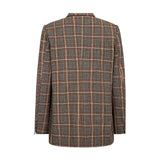 Brun ternet blazer fra Gossia set bagfra med lange ærmer