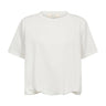 Hvid Karoline t-shirt fra Gossia i Offwhite forfra med rund hals, korte ærmer og samlet kant forneden