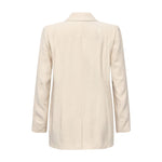Beige Magga blazer fra Gossia i farven Sand set bagfra med lange ærmer
