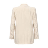Beige Magga blazer fra Gossia i farven Sand set bagfra med lange ærmer