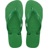 Grønne Havaianas Top sandaler set oppefra med præget logo på sål og remme