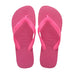 Par pink Havaianas Top sandaler i Pink Flux set ovenfra med præget logo på sål og remme