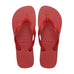 Røde Havaianas Top sandaler set ovenfra med rem mellem tæerne og præget logo