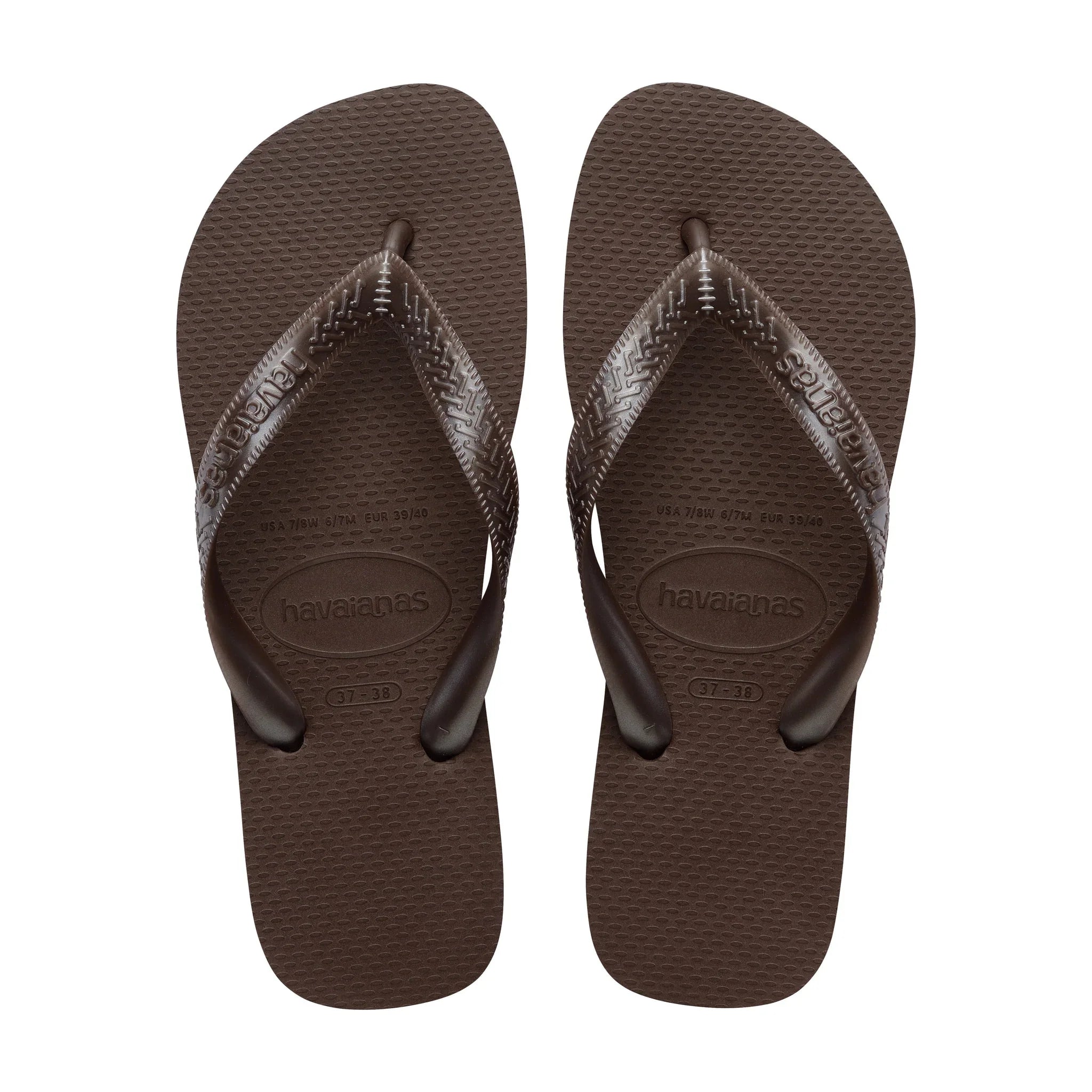 Brun Havaianas Top Tiras sandal med tårem i Dark brown, et par set ovenfra