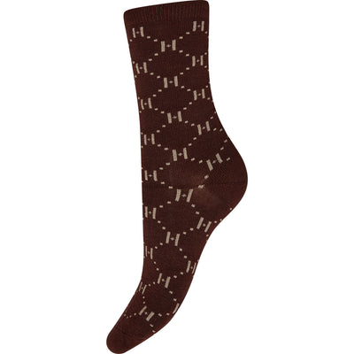 Ankle Logo Sock - Brown