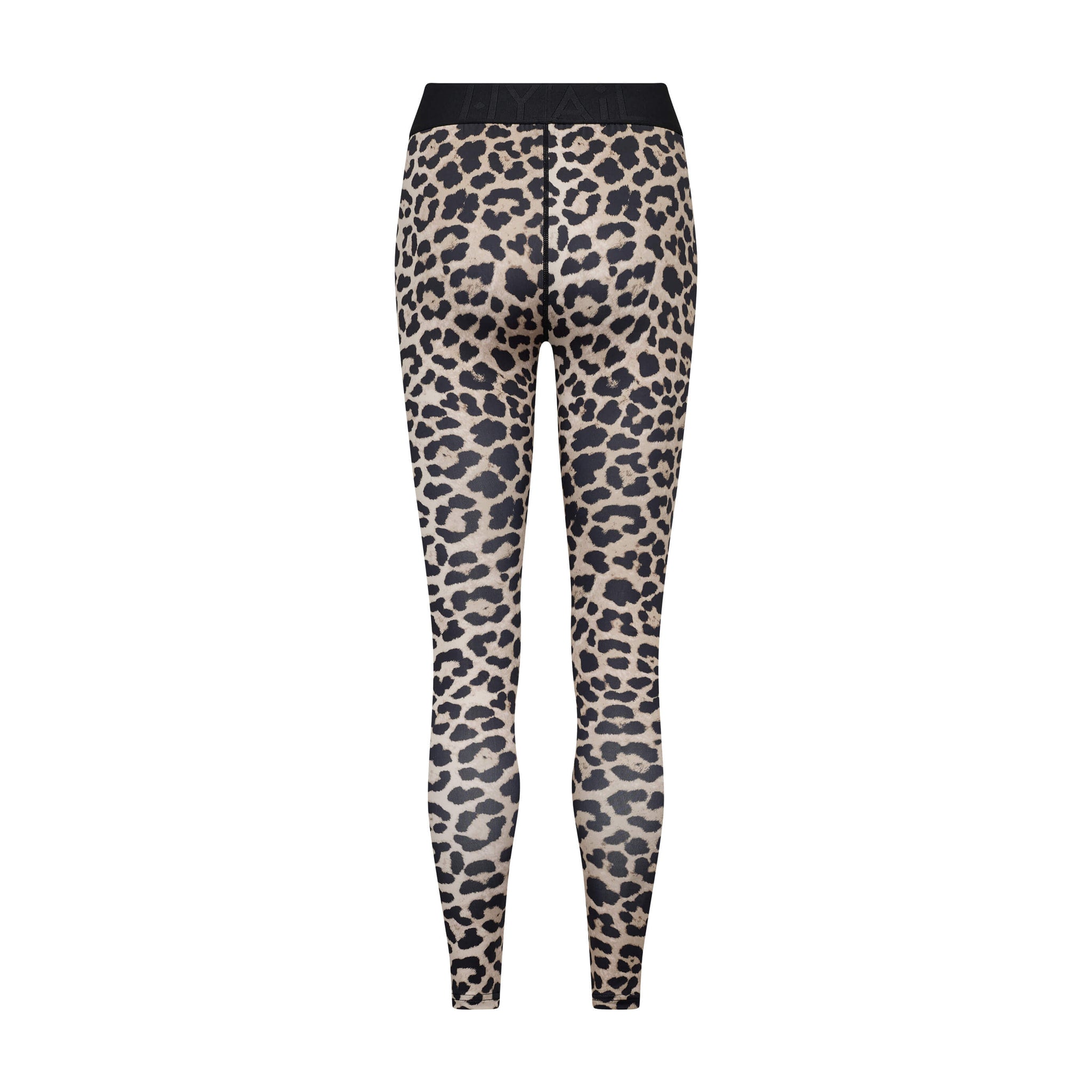 Brune leopardbukser i leggings-model fra Hype The Detail med sort logolinning, set bagfra