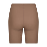 Brune shorts i Camel set bagfra med søm midt bag