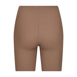 Brune shorts i Camel set bagfra med søm midt bag