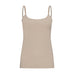 Nudefarvet pink top fra Hype The Detail med rund hals og tynde stropper set forfra
