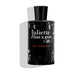 Juliette Has a Gun Lady Vengeance parfume i sort flaske med hvide snirkler og rød skrift forfra på hvid baggrund