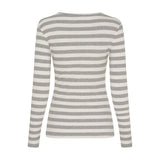 Grå og råhvid stribet langærmet t-shirt fra Marta du Chateau set bagfra