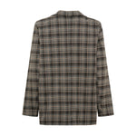 Grå ternet blazer fra Marta du Chateau set bagfra med lange ærmer