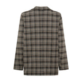 Grå ternet blazer fra Marta du Chateau set bagfra med lange ærmer